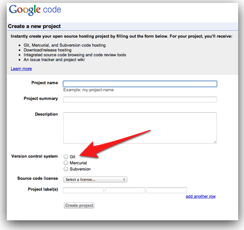 Googlecodeandgit