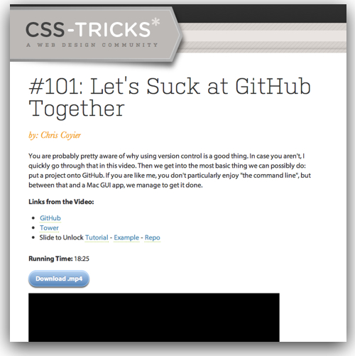 Csstricks github video